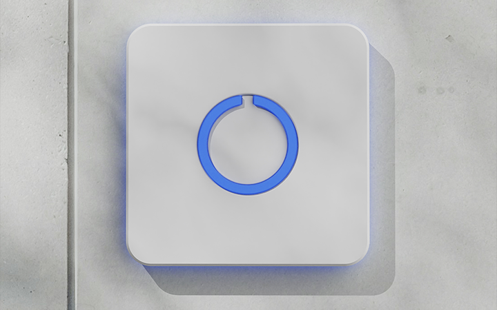 Square White Touch Doorbell Button by Luxello Door Bells